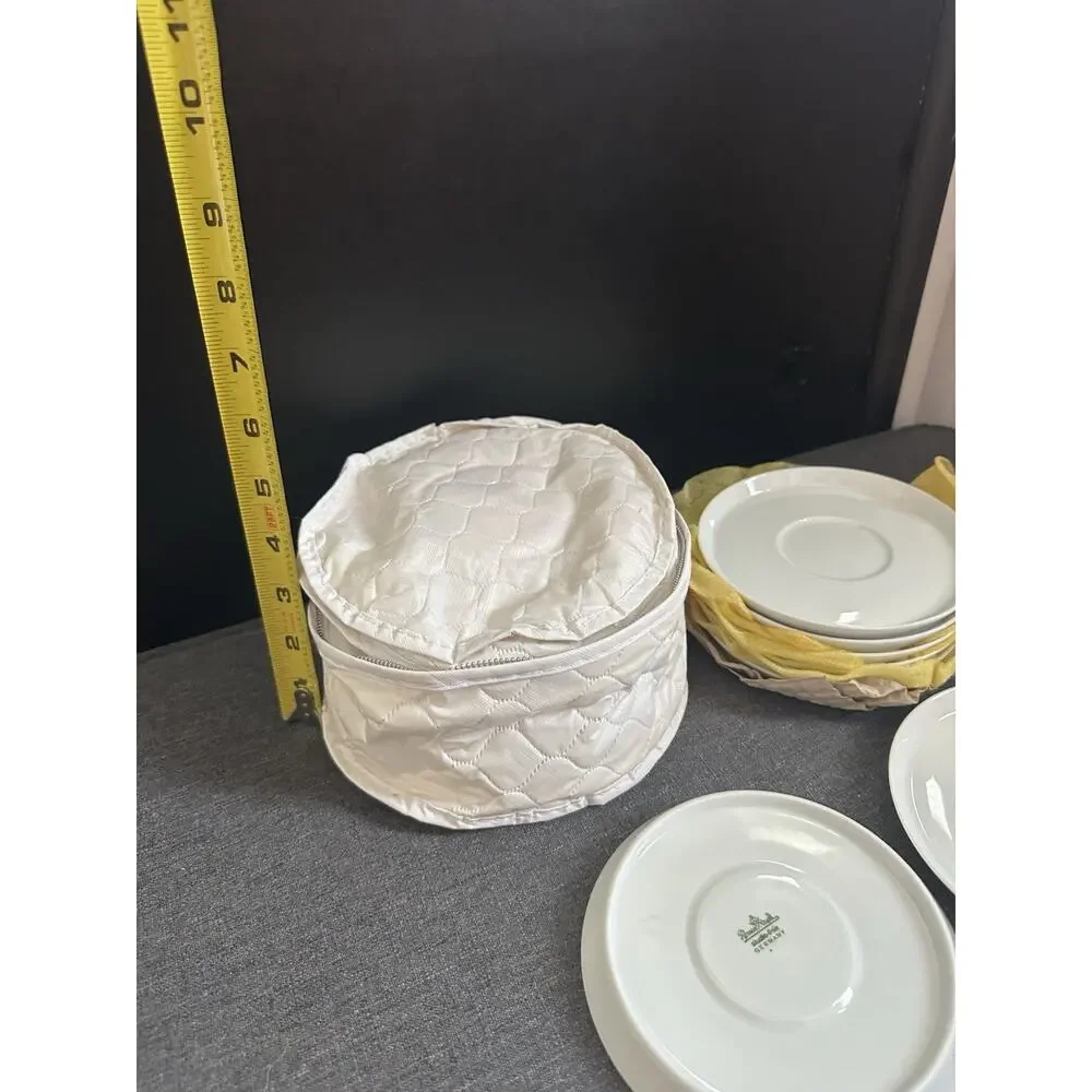 Rosenthal Studio Linie Germany White Porcelain 5” Saucers Set of 8 Vintage